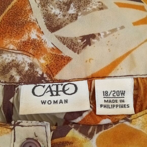 Women's Colorful Floral Print Accordion Pleated Button Closure Smocked Top 18/20 - Picture 4 of 7